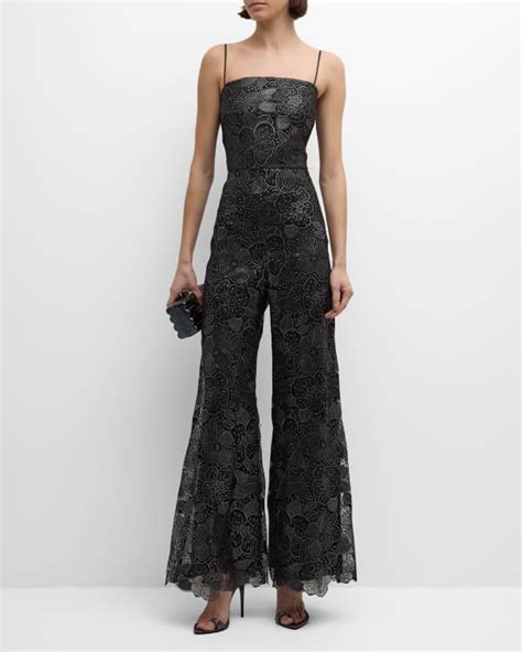 Metallic Floral Lace Jumpsuit 